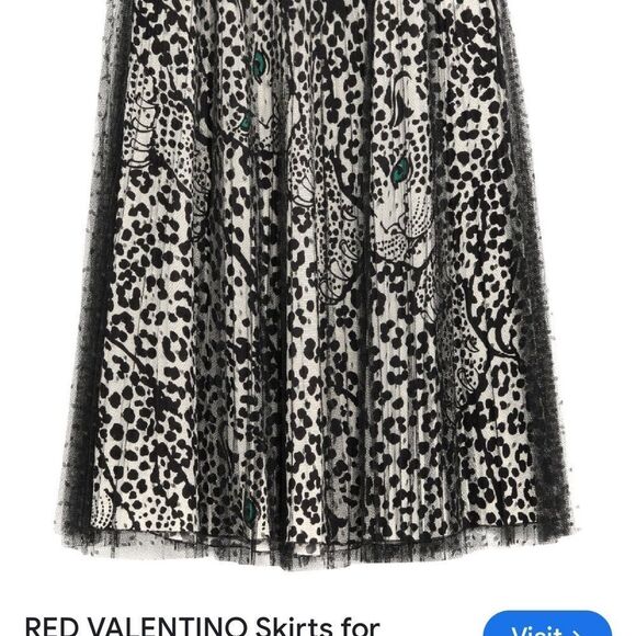 RED Valentino Black and White Leopard Pattern skirt - Picture 4 of 8